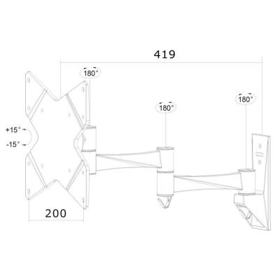 Neomounts FPMA-W835/Držák displeje/na stěnu/10-40"/sklopný/3 čepy/VESA 200X200/nosn. 20kg/černý