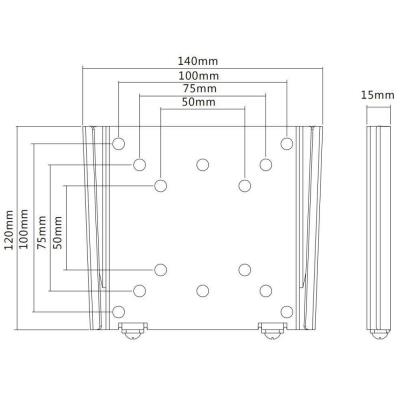 Neomounts  FPMA-W25BLACK/Držák displeje/na stěnu/10-30"/fixní/VESA 100X100/nosn. 30kg/ultra tenký/černý