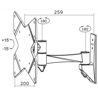 Neomounts FPMA-W825/Držák displeje/na stěnu/10-40"/sklopný/2 čepy/VESA 200X200/nosn. 20kg/černý