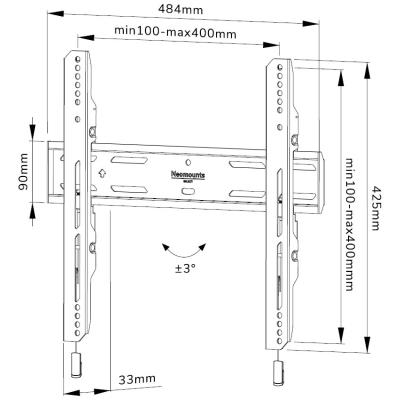 Neomounts Select  WL30S-850BL14 / Screen Wall Mount (fixed, VESA 400x400) / Black