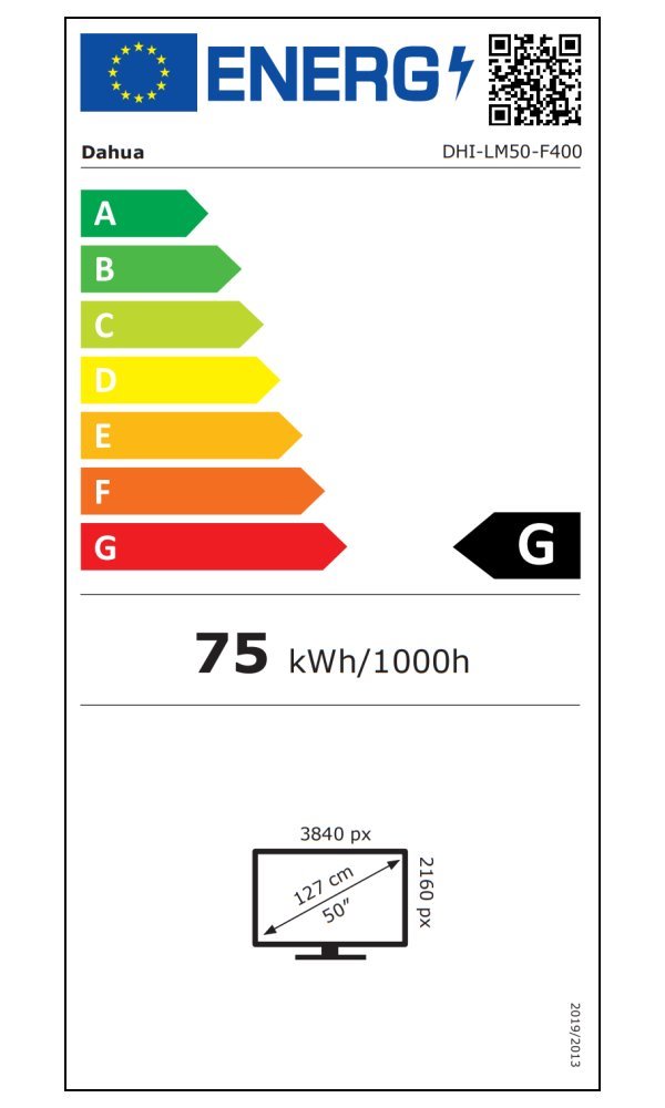 POŠKOZENÝ OBAL - DAHUA 50" LED LM50-F400/ IPS panel/ 3840x2160 (UHD)/ 5000:1/ 8ms/ 300 cd/m2/ HDMI/ USB/ VGA/ REPRO/ VESA 200x...