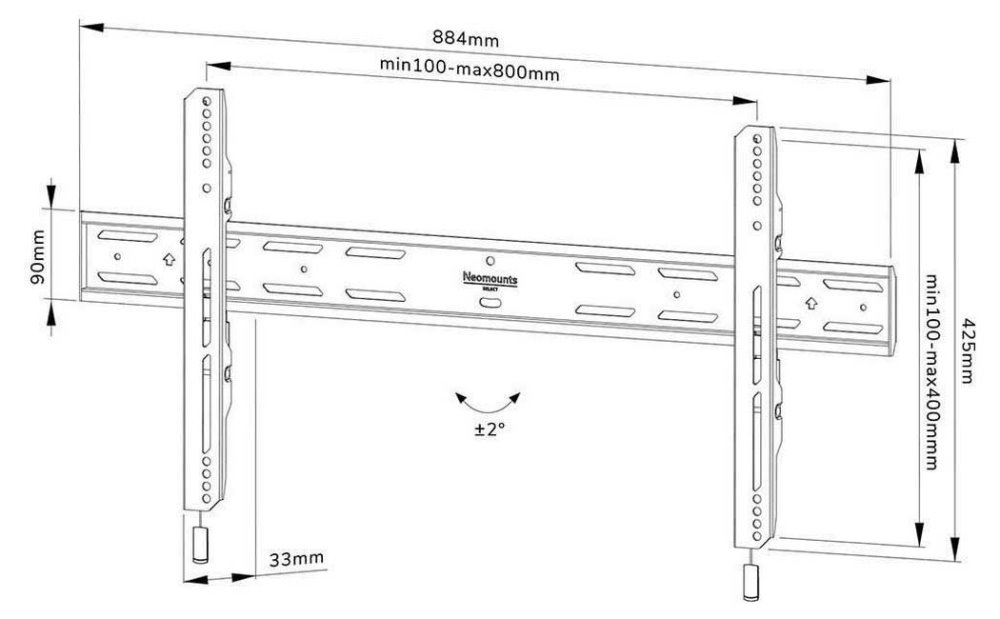 Neomounts Select  WL30S-850BL18 / Screen Wall Mount (fixed, VESA 800x400) / Black