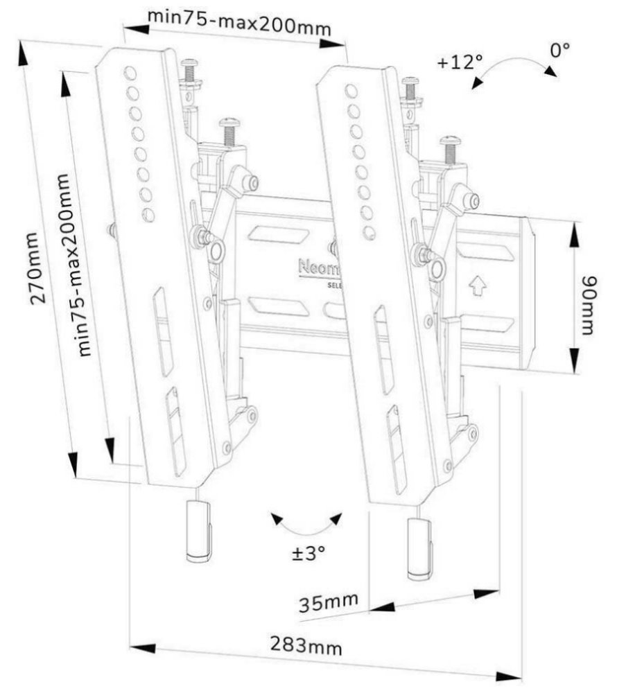 Neomounts Select  WL35S-850BL12 / Screen Wall Mount (tilt, VESA 200x200) / Black