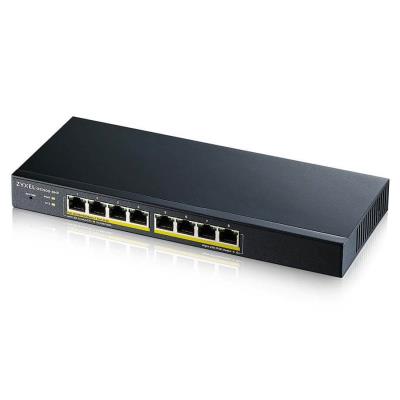 ZyXEL GS1900-8HP v3, 8-port GbE L2 PoE Smart Switch, 802.3at, desktop, fanless, 70 Watt