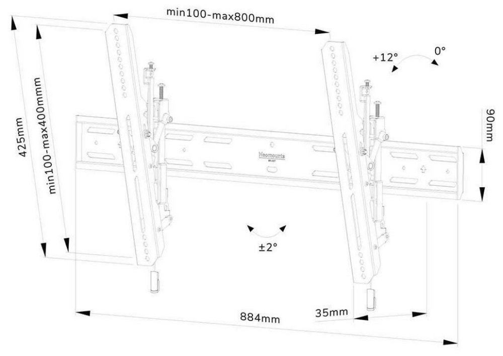 Neomounts Select  WL35S-850BL18 / Screen Wall Mount (tilt, VESA 800x400) / Black