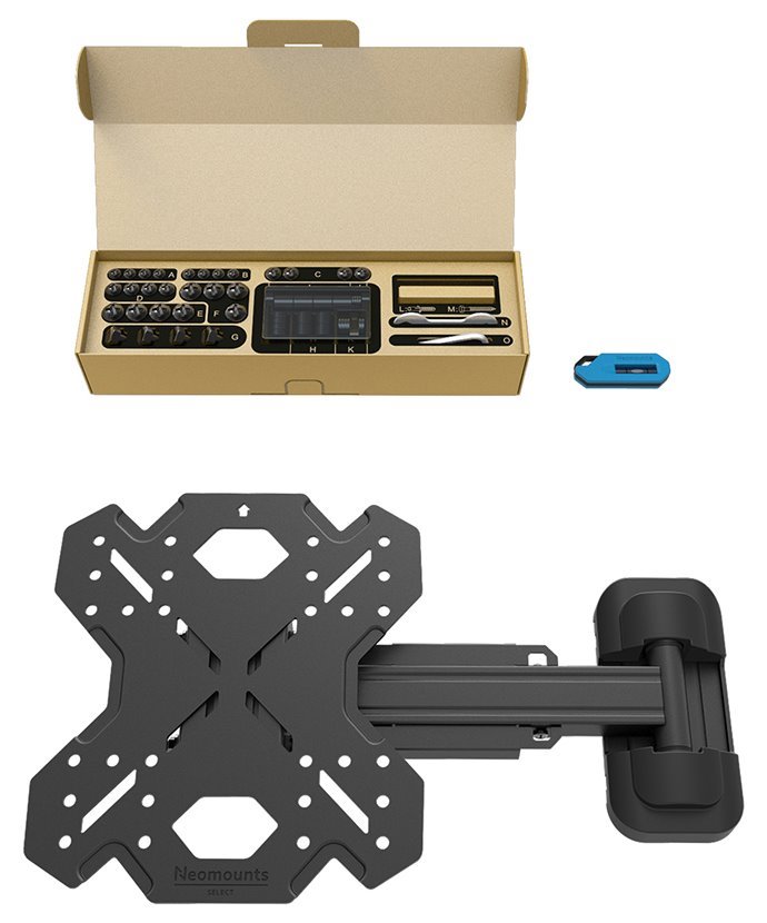 Neomounts Select  WL40S-840BL12 / Screen Wall Mount (full motion, 2 pivots, VESA 200x200) / Black
