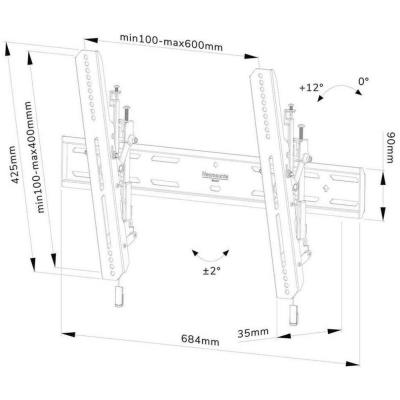Neomounts Select  WL35S-850BL16 / Screen Wall Mount (tilt, VESA 600x400) / Black
