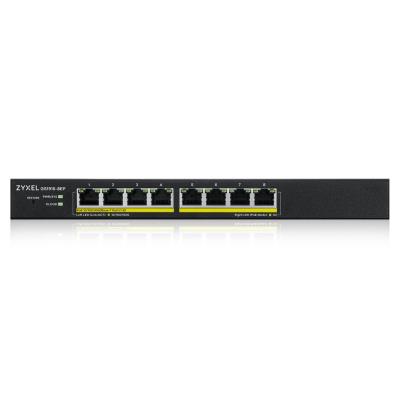 ZyXEL GS1915-8EP, 8-port GbE PoE Smart hybrid mode Switch, standalone or NebulaFlex Cloud, 60W 802.3at, desktop, fanless