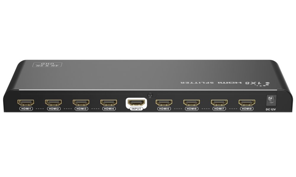 PremiumCord HDMI 2.0 splitter 1-8 porty, 4K x 2K/60Hz, FULL HD, 3D, černý