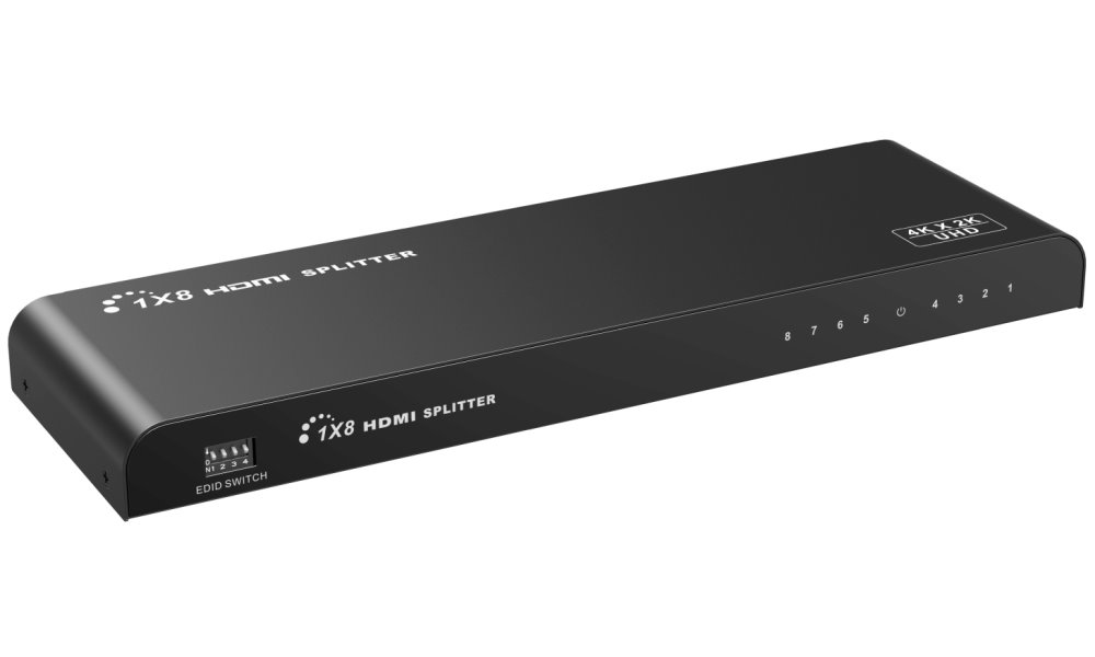 PremiumCord HDMI 2.0 splitter 1-8 porty, 4K x 2K/60Hz, FULL HD, 3D, černý