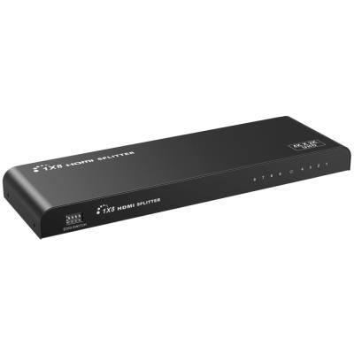 PremiumCord HDMI 2.0 splitter 1-8 porty, 4K x 2K/60Hz, FULL HD, 3D, černý