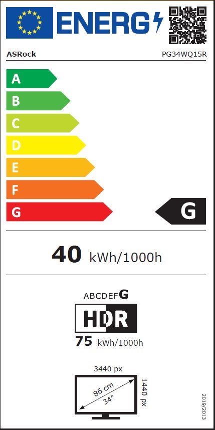 Phantom Gaming by Asrock monitor PG34WQ15R2B prohnutý 34"/ VA/3440x1440/165Hz/550cd/m2/1ms/ 8bit/DP/2x HDMI/wifi ant.
