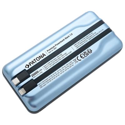 PATONA powerbanka, 20000mAh Li-Pol 3A, USB-C/Lightning, PD 65W, modrá