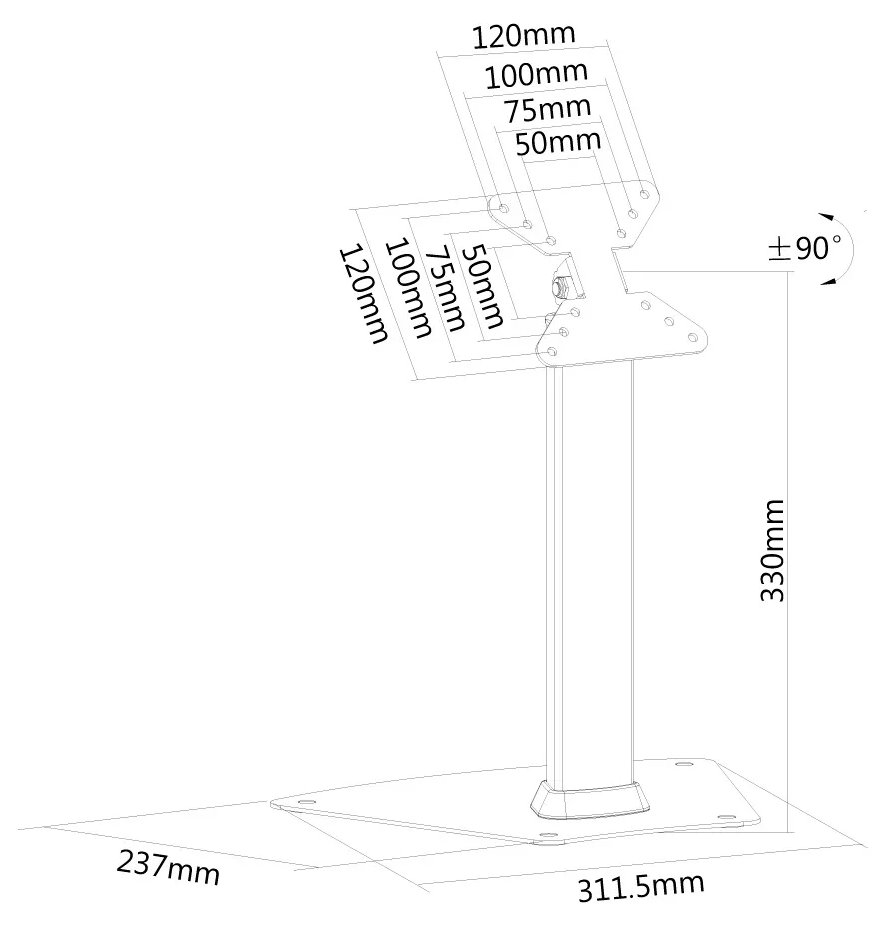 Neomounts FPMA-D1500SILVER / Flat Screen Desk Mount (stand) / Silver