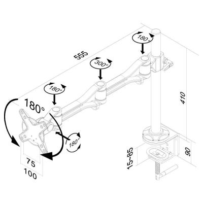Neomounts FPMA-D1030 / Flat Screen Desk Mount (clamp) / Silver