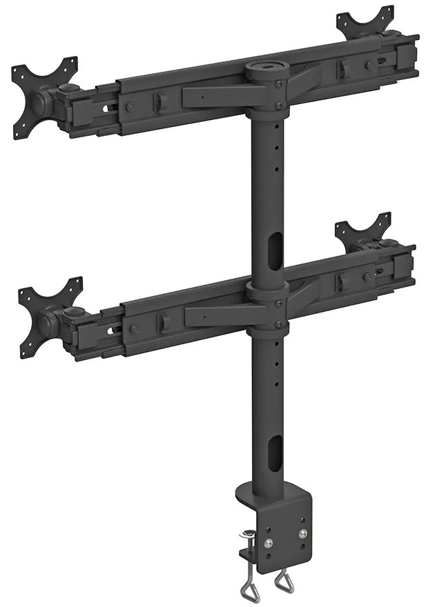 Neomounts FPMA-D700D4/Držák displeje/na stůl/19-30"/svorka/VESA 100X100/nosn. 4x8kg/4 displeje/černý