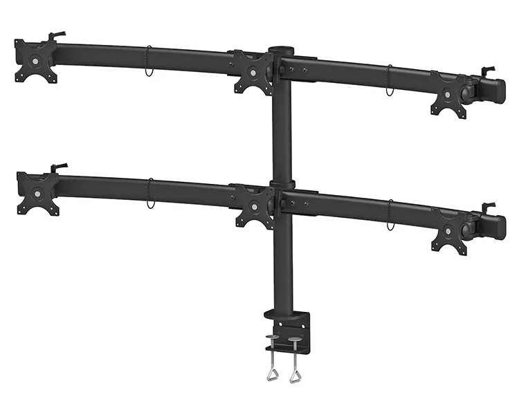 Neomounts FPMA-D700D6/Držák displeje/na stůl/19-27"/svorka/VESA 100X100/nosn. 6x8kg/6 displejů/černý