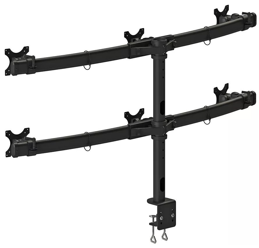 Neomounts FPMA-D700D6/Držák displeje/na stůl/19-27"/svorka/VESA 100X100/nosn. 6x8kg/6 displejů/černý