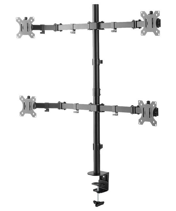 Neomounts FPMA-D550D4BLACK / Flat Screen Desk Mount (clamp/grommet) / Black