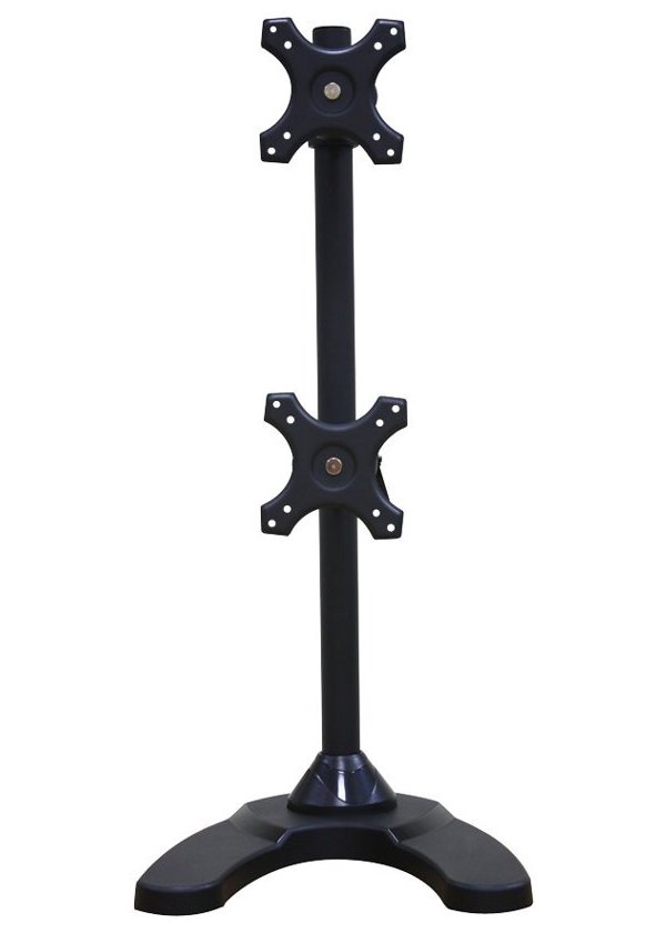 Neomounts FPMA-D700DDV/Držák displeje/na stůl/10-27"/stojan+průchodka/VESA 100X100/nosn. 2x6kg/2 displeje vert/černý