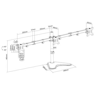 Neomounts FPMA-D550DD3BLACK / Flat Screen Desk Mount (stand) / Black