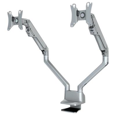 Neomounts FPMA-D750DSILVER/Držák displeje/na stůl/10-32"/svorka+průchodka/VESA 100X100/plyn. píst/nosn.2x8kg/2 displeje/