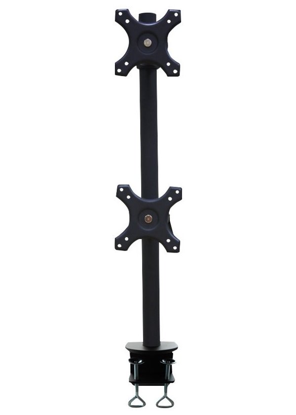 Neomounts FPMA-D700DV/Držák displeje/na stůl/10-27"/svorka/VESA 100X100/nosn. 2x6kg/2 displeje vert/černý