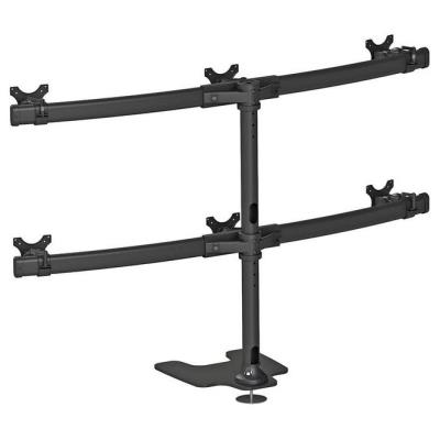 Neomounts FPMA-D700DD6/Držák displeje/na stůl/10-27"/stojan+průchodka/VESA 100X100/nosn. 6x8kg/6 displejů/černý