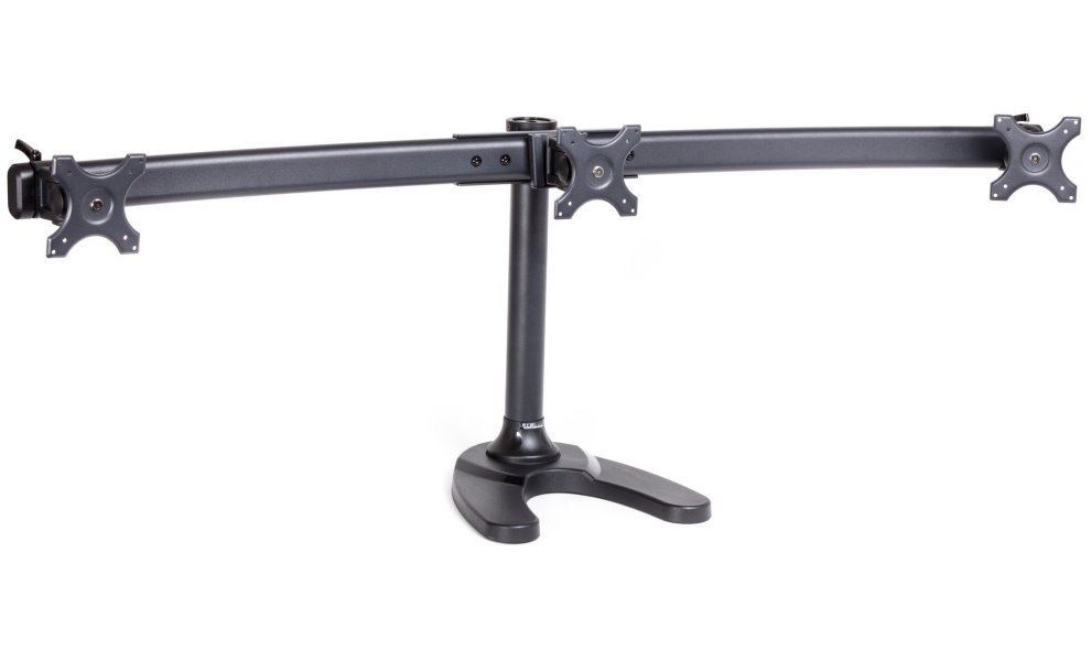 Neomounts FPMA-D700DD3/Držák displeje/na stůl/10-27"/stojan+průchodka/VESA 100X100/nosn. 3x8kg/3 displeje/černý