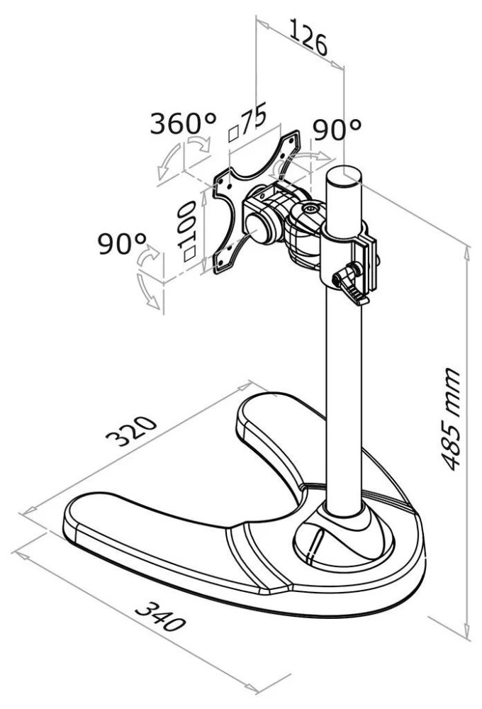 Neomounts FPMA-D700/Držák displeje/na stůl/10-30"/stojan+průchodka/VESA 100X100/nosn. 10kg/1 displej/černý