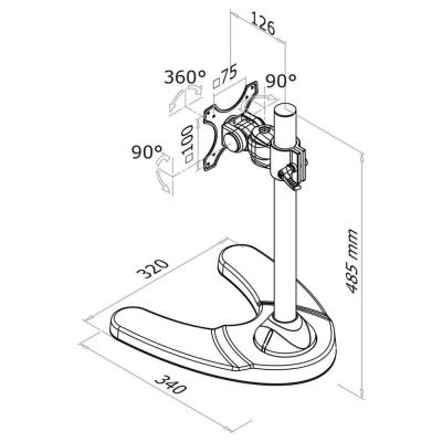 Neomounts FPMA-D700/Držák displeje/na stůl/10-30"/stojan+průchodka/VESA 100X100/nosn. 10kg/1 displej/černý