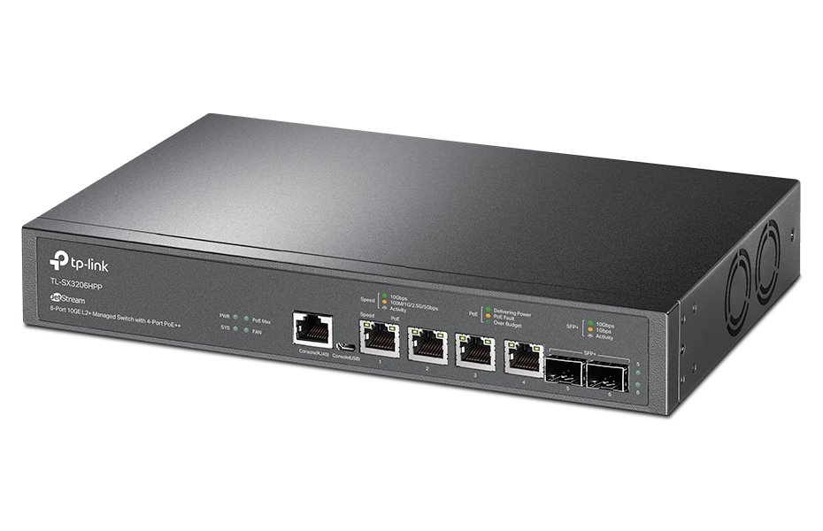 TP-Link TL-SX3206HPP - JetStream 6portový řízený switch 10GE L2+, 4 PoE++ porty
