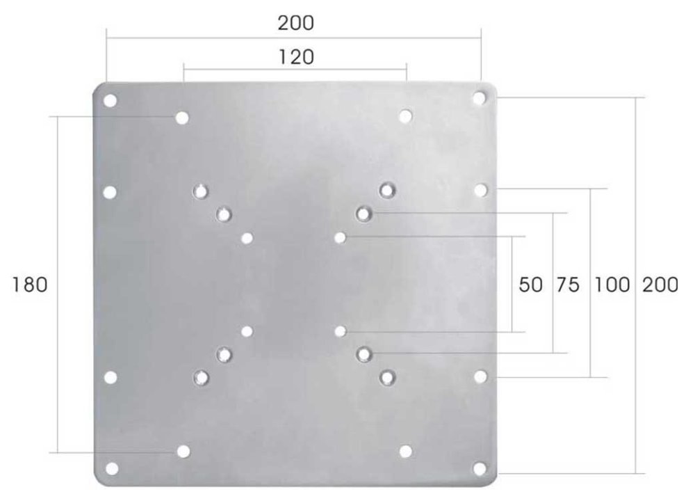 Neomounts  FPMA-VESA200 / VESA Adaptér / VESA (50,75,100) mm na (100, 180, 200) mm / Stříbrný