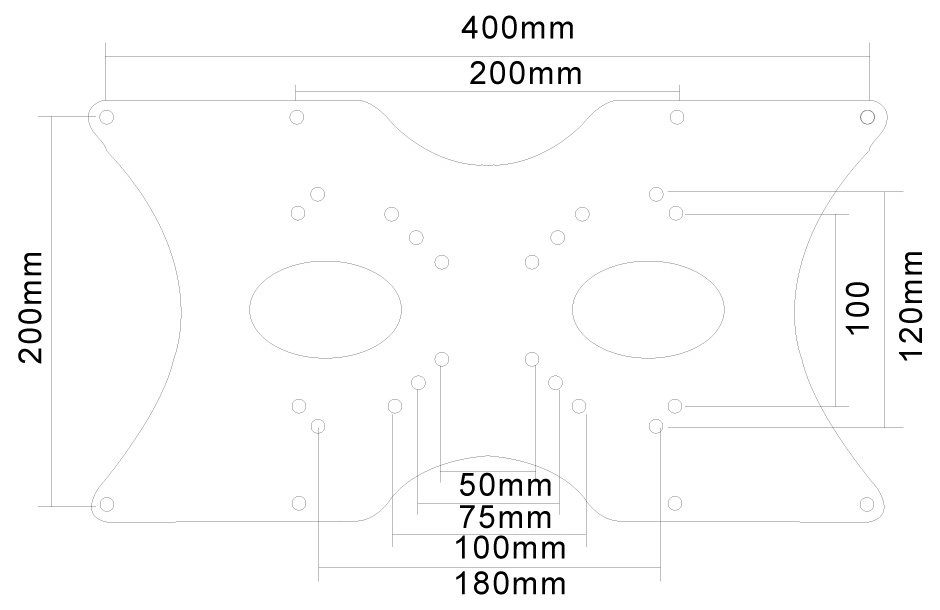 Neomounts  FPMA-VESA400 / VESA Adaptér / VESA (50,75,100, 200x100) mm na (200, 120x180, 400x200) mm / Stříbrný