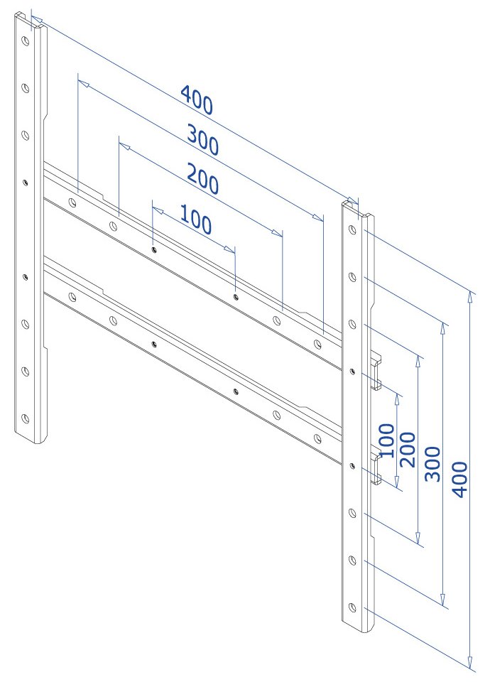 Neomounts  FPMA-VESA425 / VESA Conversion Strips - VESA 100 to 200x100, 200x200, 400x200, 400x400 / Black