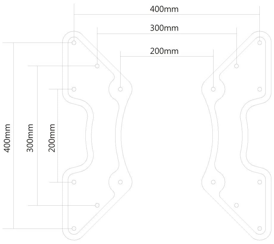 Neomounts  FPMA-VESA440 / VESA Conversion Plate - VESA 200x200 to 400x200, 400x400 / Black