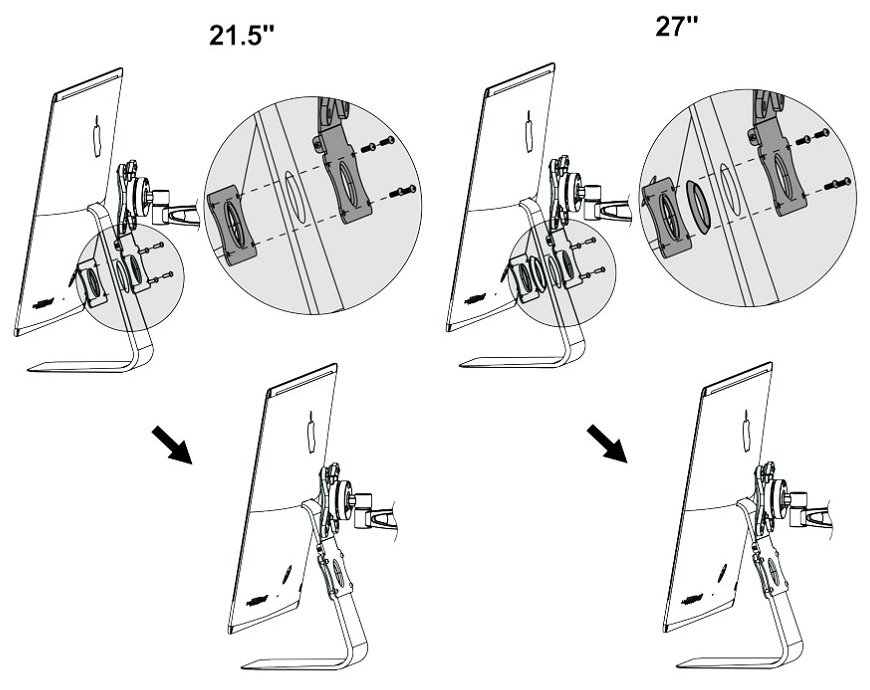 Neomounts  FPMA-VESAMAC2127 / VESA Conversion Plate - Apple MAC to VESA 75x75 / Silver