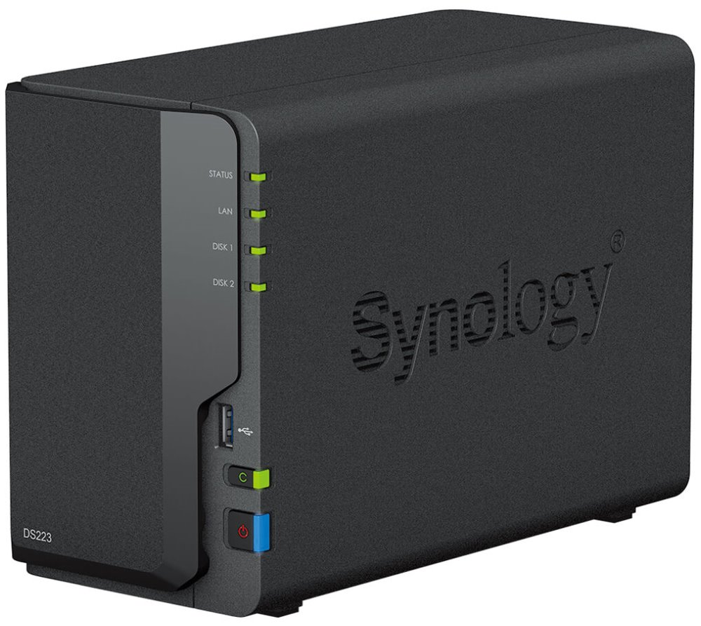 Synology DS223   2x SATA, 2GB RAM, 3x USB 3.2, 1x GbE