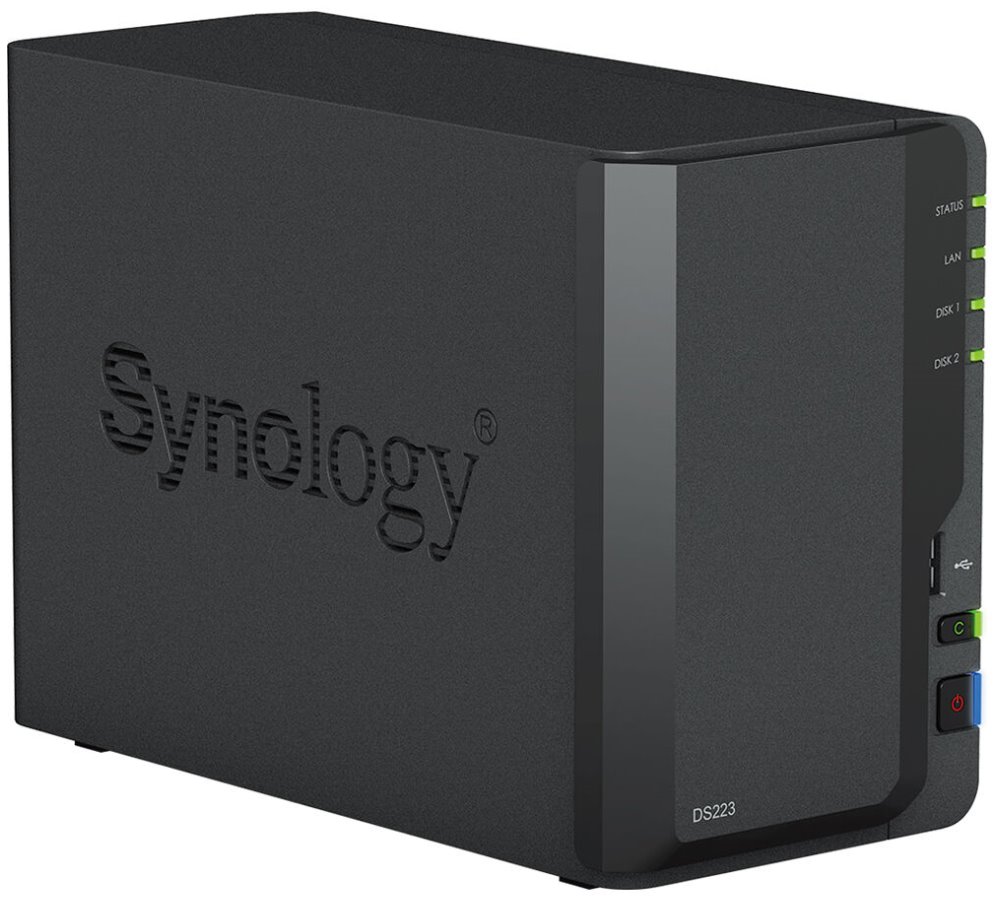 Synology DS223   2x SATA, 2GB RAM, 3x USB 3.2, 1x GbE