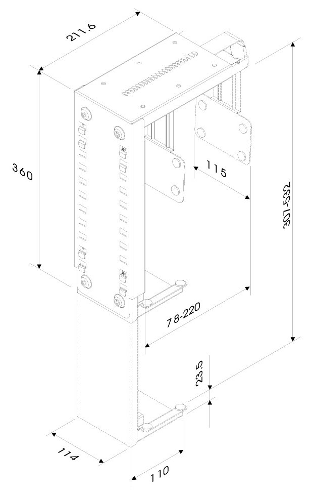 Neomounts  CPU-D100BLACK / CPU Holder (height PC: 30-53 cm / width PC: 8-22 cm) / Black