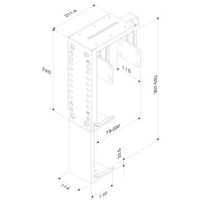 Neomounts  CPU-D100BLACK / CPU Holder (height PC: 30-53 cm / width PC: 8-22 cm) / Black
