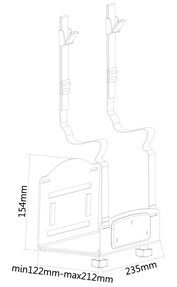 Neomounts  CPU-W100BLACK / CPU Holder (wall mount / depth: 12-21 cm) / Black