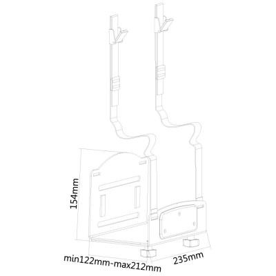 Neomounts  CPU-W100BLACK / CPU Holder (wall mount / depth: 12-21 cm) / Black