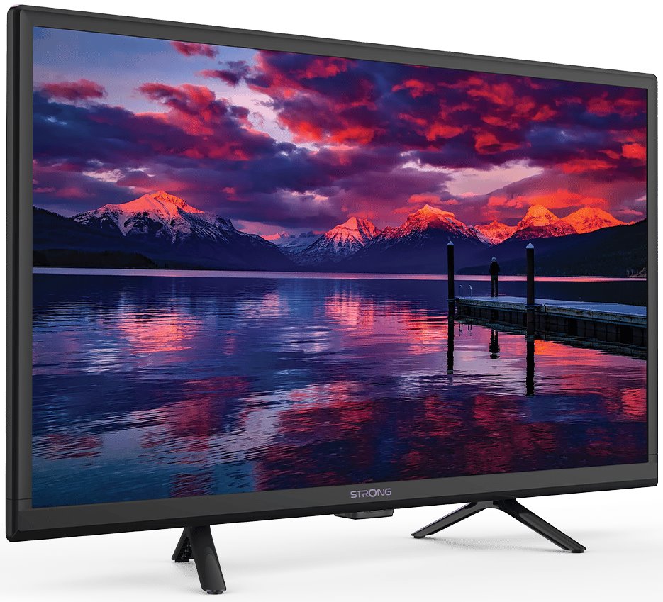 STRONG LED TV 24"/ SRT24HE4023/ HD Ready/ 1366x768/ DVB-T2/C/S2/ H.265/HEVC/ 2x HDMI/ USB/ 12V/ černá/ F