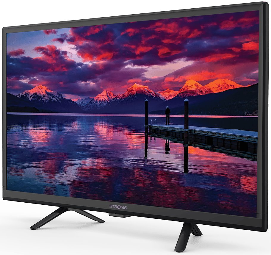 STRONG LED TV 24"/ SRT24HE4023/ HD Ready/ 1366x768/ DVB-T2/C/S2/ H.265/HEVC/ 2x HDMI/ USB/ 12V/ černá/ F