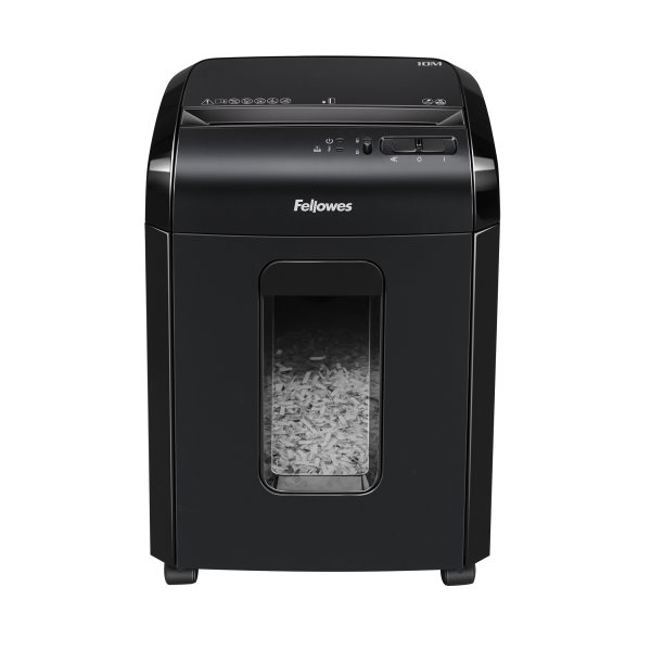 FELLOWES skartovač 10 M/ křížový řez 2x12mm/ objem koše 19 l/ stupeň utajení P-5 (tajné)/ černý