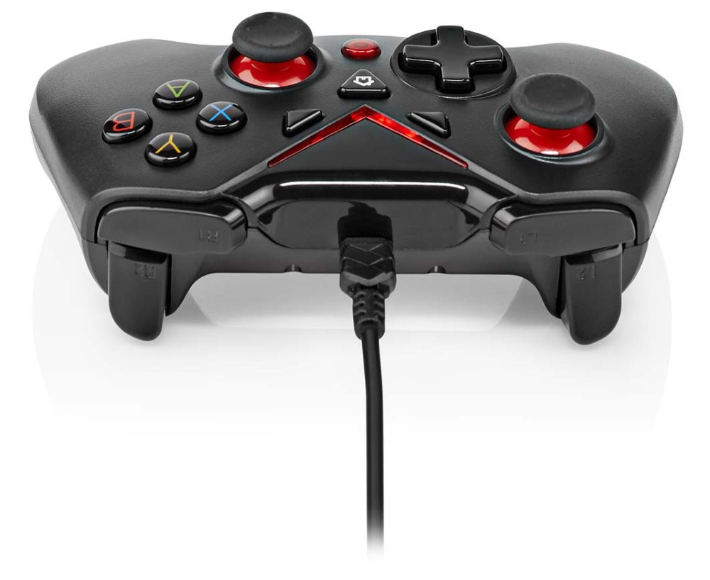 NEDIS gamepad/ USB-A/ napájení z USB/ pro PC/ počet tlačítek 12/ černý/ délka kabelu 1,60 m