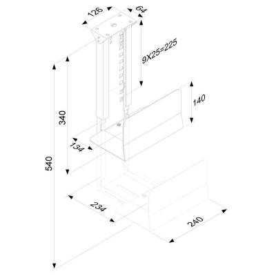Neomounts  CPU-D200BLACK / CPU Holder (height PC: 39-54 cm / width PC: 13-23 cm) / Black