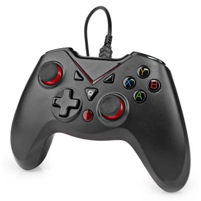 NEDIS gamepad/ USB-A/ napájení z USB/ pro PC/ počet tlačítek 12/ černý/ délka kabelu 1,60 m