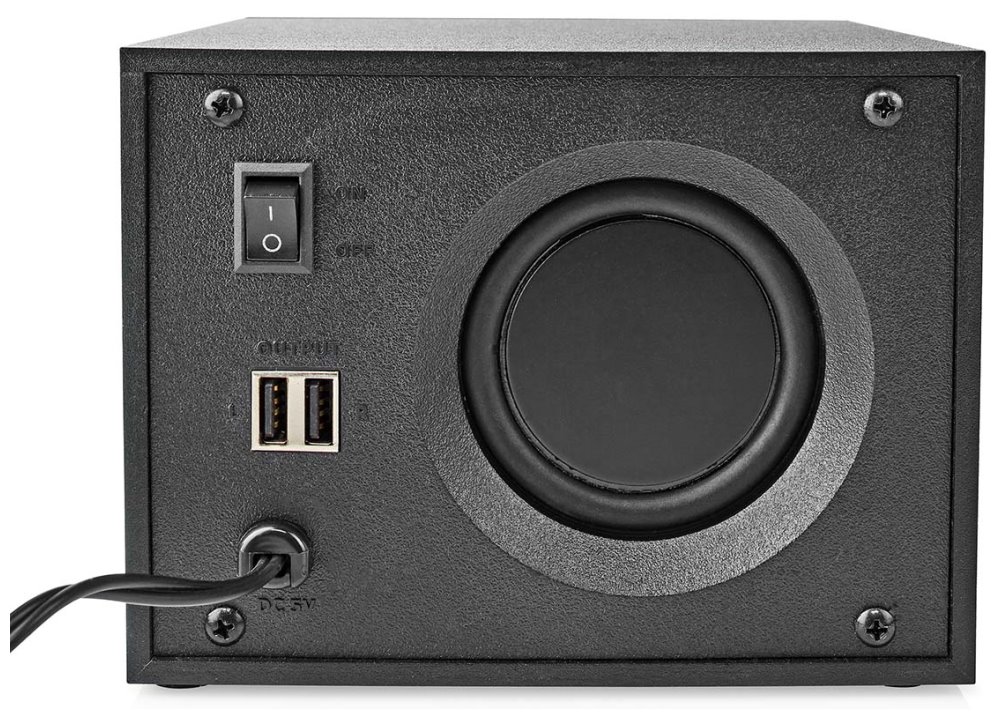 NEDIS herní reproduktory/ 2.1/ výkon 33 W/ 3,5 mm jack/ LED/ USB/ ovládání hlasitosti/ černé